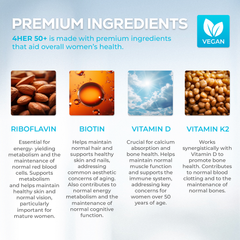 Image 2 for 4Her Multi Vitamins For Women 50+ 60 Vegan Tablets