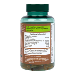 Image 2 for Vegan High Strength Flaxseed Triple Omega 3-6-9 Oil 60 Capsules