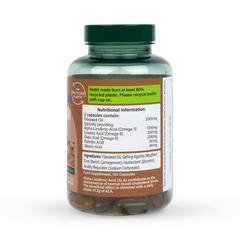 Image 3 for Vegan High Strength Flaxseed Triple Omega 3-6-9 Oil 120 Capsules