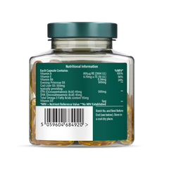 Image 3 for Pure Cod Liver Oil with Evening Primrose Oil 500mg 60 Capsules