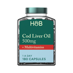 Image 1 for Pure Cod Liver Oil & Multivitamins 500mg 180 Capsules