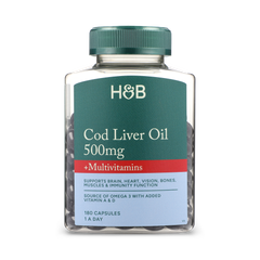 Image 2 for Pure Cod Liver Oil & Multivitamins 500mg 180 Capsules