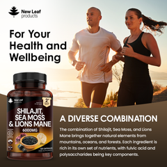 Image 3 for Shilajit, Sea Moss & Lions Mane Capsules 120 Capsules